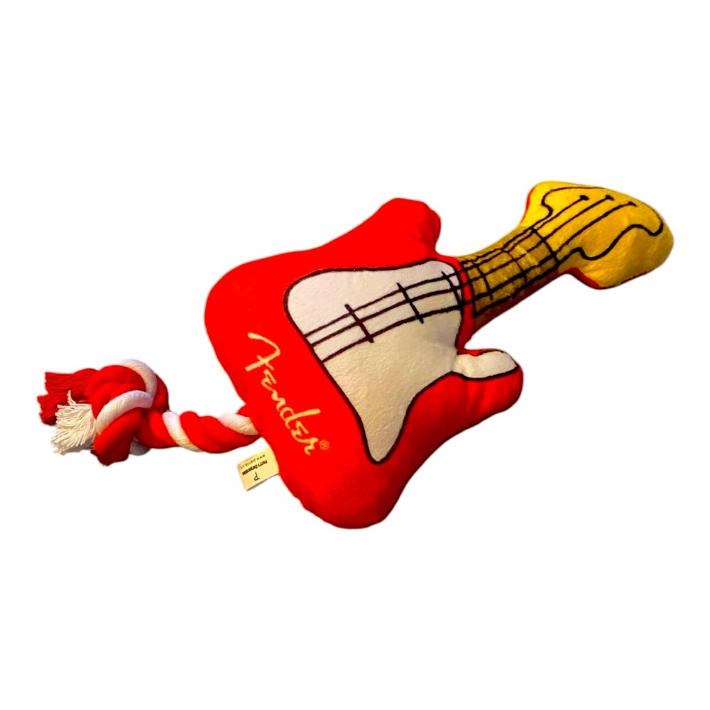 FENDER Guitar Squeaker Plush Pull Rope Dog Toy